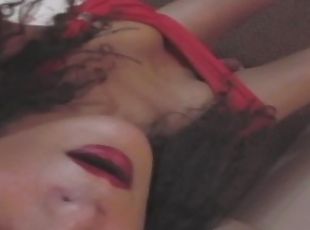 Nikki Montero red dress selfie on the mirror and Big erection