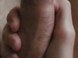 jerking thick uncut dick with tight foreskin
