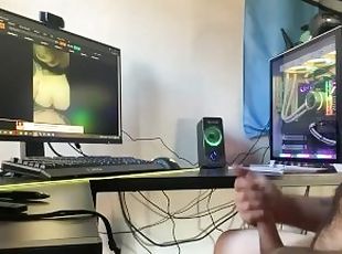 poilue, masturbation, amateur, couple, secousses, point-de-vue, webcam, petit-ami, attrapée, solo