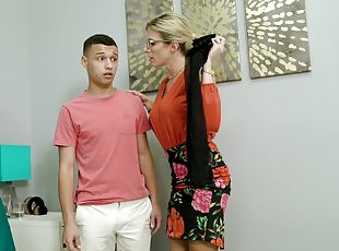 Perverted son sniffs underwear of his stepmom Cory Chase
