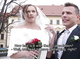 Braut, Ehefrau, Blasen, Junge, Paar, Gesichtspunkt, Ehemann, Unterwäsche, Czech, Hochzeit