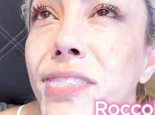 rough  sloppy deepthroat with facial cumshot - RoccoLina
