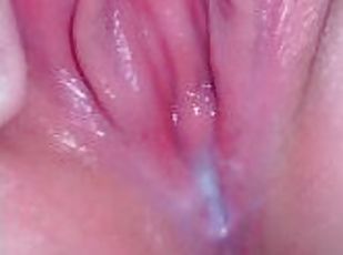 Throbbing pussy creamy close up orgasm