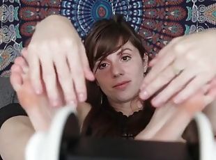 ASMR Intense ear massage with feet, sweet temptation