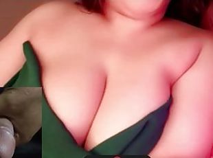 MILF Hot Stepmom show her Big Boobs & helps stepson cum on video call (Clear Arabic Audio) Cum wild