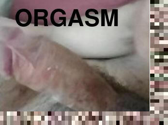 mastubasi, orgasme, amatir, penis-besar, sudut-pandang, sperma, seorang-diri, penis