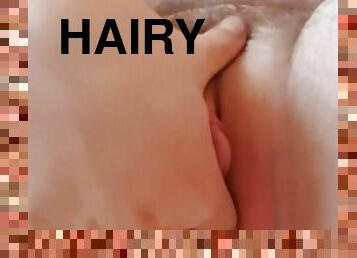 Hairy pussy giant clit masturbation