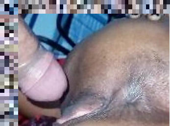 gros-nichons, levrette, chatte-pussy, maigre, ébène, maison, black, petite-amie, ejaculation, coquine