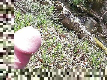 Cumming in the woods 