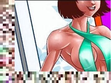 mulher-madura, penetração-de-braço, excitante, anime, hentai