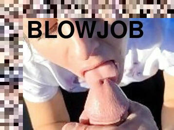 amatør, blowjob, svelging, pov, cum, pikk, suging