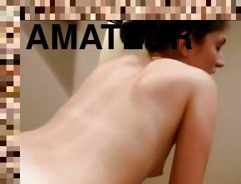 amatør, anal, synsvinkel, røv-butt, brunette