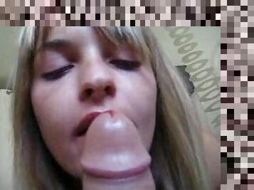 POV blowjob and fucked with amateur blonde