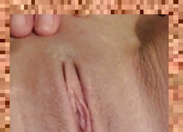 Close up pussy play dripping cum