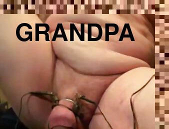 Grandpa cum on cam