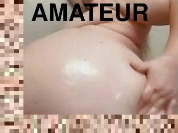 cul, grosse, énorme, orgasme, giclée, amateur, anal, jouet, belle-femme-ronde, ejaculation