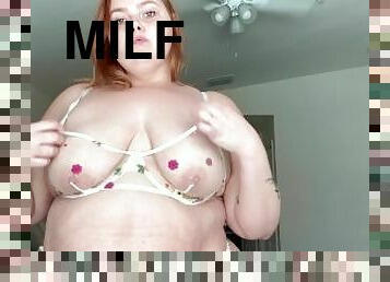 Showing off  soft BBW milf tits and body