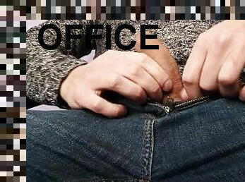Masturbate and cum in cup in the office during working hours