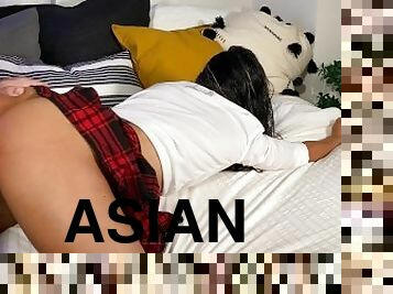 asiatique, levrette, orgasme, chatte-pussy, écolière, amateur, babes, ados, maison, thaï