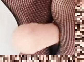 FOOTJOB DILDO FISHNET