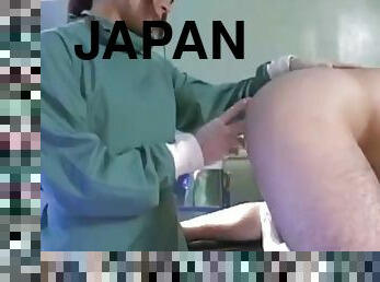 sykepleier, strapon, anal, japansk