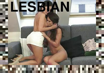 Gorgeous brunettes leave with speechless with a lesbian scene