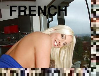 gros-nichons, levrette, anal, française, blonde, méchant, bout-a-bout