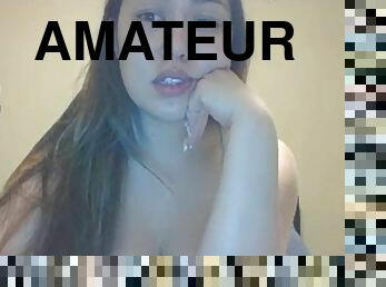 amateur, ejaculation-interne, webcam, mignonne