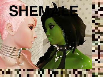 Aniamted 3d big orc cock futa shemale on creamy white girl