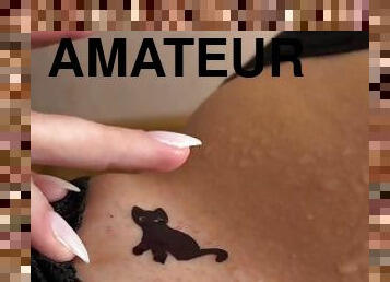 Beautiful Temporary Tattoo on Pussy. Hot Sticker Tattoo