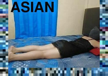 asian, amateur, perempuan-jelita, menghisap-zakar, urut, cantik