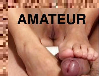 masturbation, femme, amateur, ejaculation-sur-le-corps, énorme-bite, française, pieds, mari, ejaculation, fétiche