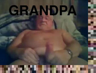 pai, masturbação, amador, ejaculação, avô-grandpa