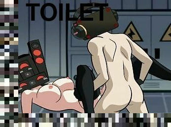 ejaculation, toilette, anime, hentai