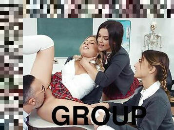 Perverted schoolgirls sodomy group sex crazy adult clip