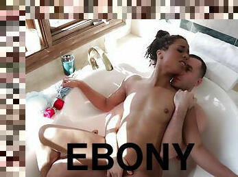 Beautiful ebony vixen Kira Noir romantic sex clip