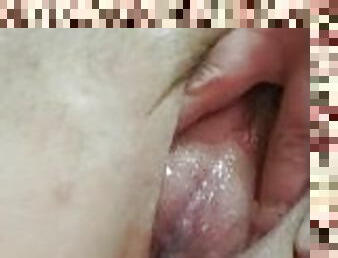 berambut, vagina-pussy, creampie-ejakulasi-di-dalam-vagina-atau-anus-dan-keluarnya-tetesan-sperma, sperma, basah, berair