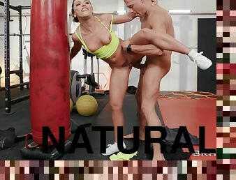 Horny slut Adriana Chechik shagged by her personal trainer