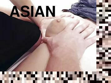 asiático, masaje, con-los-dedos, virgen