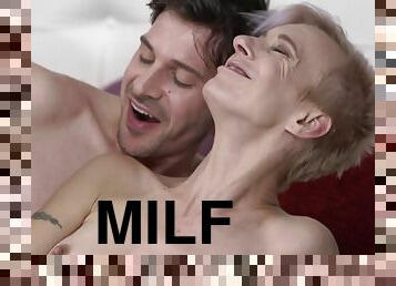 mormor, gammal, orgasm, mogen, avsugning, cumshot, gamling, gigantisk-kuk, milf, mamma