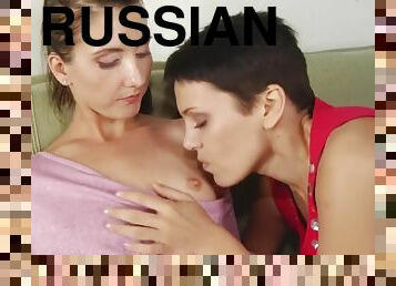 short haired russian MILF Viola lesbian porn