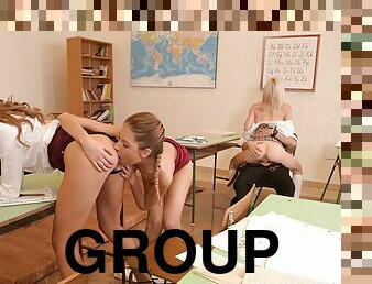 Nasty schoolgirls crazy sex orgy video