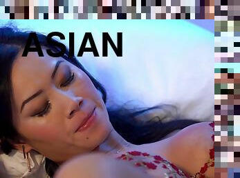 Gorgeous Asian mom with big fake tits Mailyne gets cum on face - erotic 4k porn