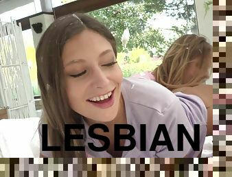 Rebecca Volpetti and Alexis Crystal in lesbian threesome porn clip