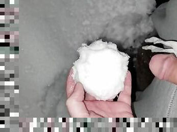 Outdoor Pissing Though a Snowball