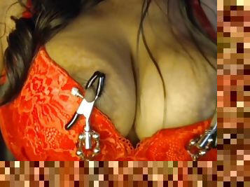 Bhabhi Ji - Hot Desi Enjoys Youth By Applying Nipple Clamps On Her Nipples