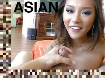 Asian gorgeous teen Alina Li Blowing Cock