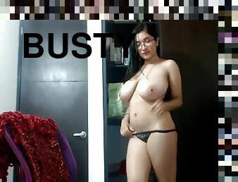 asia, payudara-besar, berambut, vagina-pussy, amatir, permainan-jari, webcam, berpayudara-besar, seorang-diri