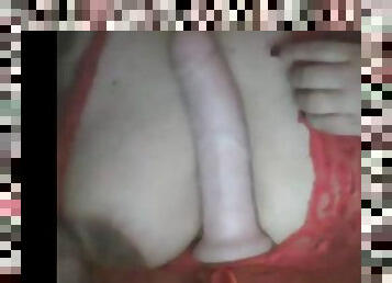 Big titty texan sucking dildo and showing huge natural tits