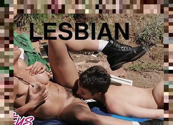 Interracial lesbians outdoors - Goddess Kira Noir Lets Herself Into The Hands Of Her Hot Lesbian Rescuer Brooklyn Gray